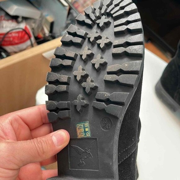 Chinese Farfetch Outside Zip Snap‎ Suede Ankle Boot 10 Black - Picture 4 of 4